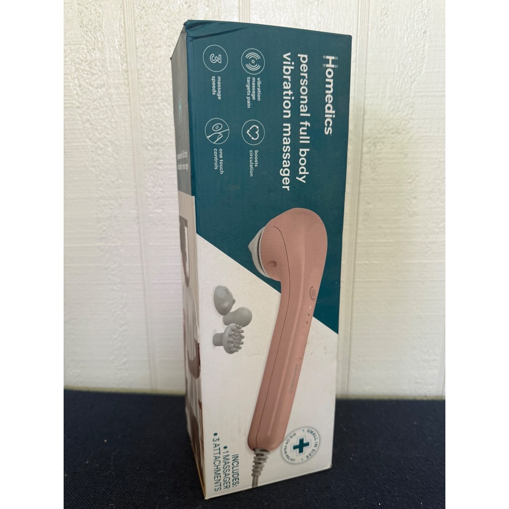 NIB- Homedics Full Body Vibration Massager Blush Pink 3 Speeds 3 Attachments